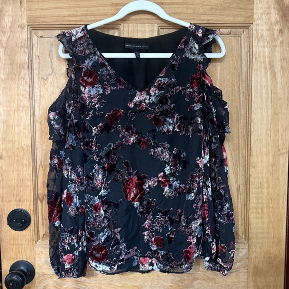 WHBM Floral Cold Shoulder Blouse - Picture 2 of 7